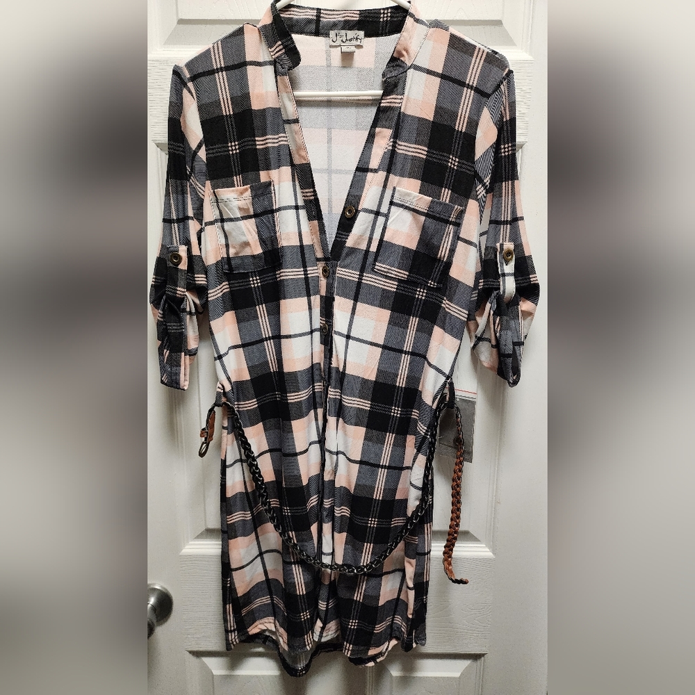 Plaid Dress w/belt - Med